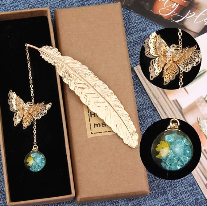 marque-page plume papillon